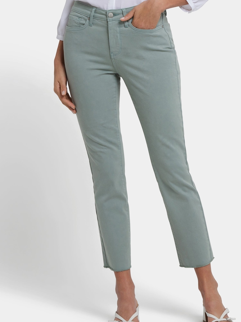 NYDJ Sheri Slim Ankle Jeans in Sage, Size 6